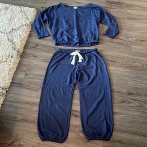 Eberjey Gisele Fleece Navy Set